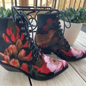 Jeffrey Campbell embroidered booties